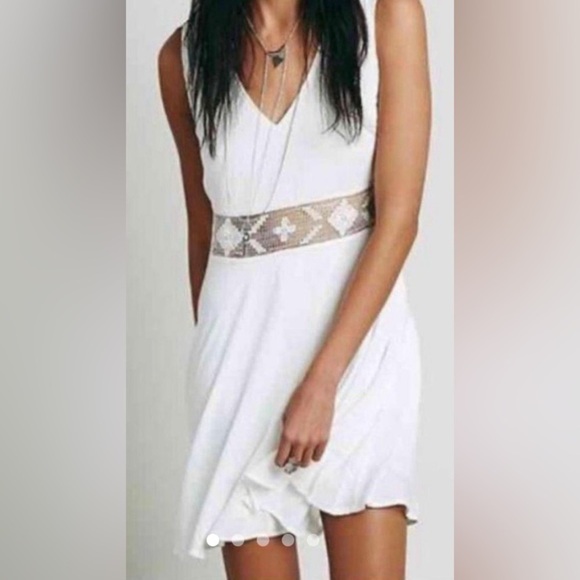 Free People Dresses & Skirts - Free People Summer Feeling Dress Ivory White Crochet Dress size Medium